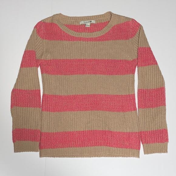 Womens Long Sleeve Bundle Sz Small 2 Forever 21 Divided Stripe Knit Crop Preppy - Picture 5 of 10